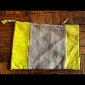 Gap clutch bag - Linen and Leather- NWOT